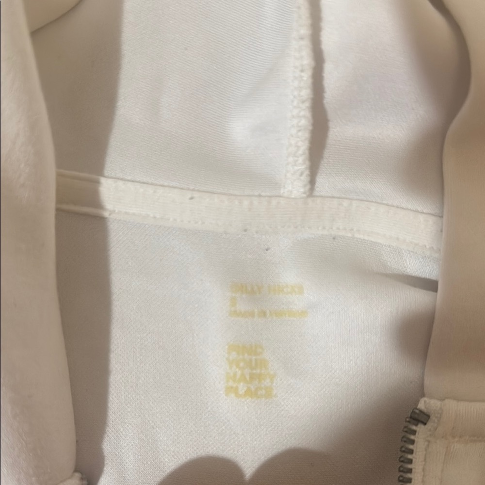 Gilly Hicks White Cropped Zip-Up Hoodie - Picture 2 of 5